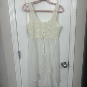 Hollister overlay 00's cream high low button front with a boho touch. S